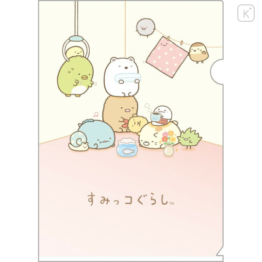 Japan San-X A4 Clear File Folder - Sumikko Gurashi : Relax - 1