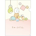 Japan San-X A4 Clear File Folder - Sumikko Gurashi : Relax - 1