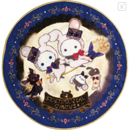 Japan San-X Mini Towel Handkerchief - Sentimental Circus Shappo & Spica : Grimoire of Eternal Magic and Wishes Navy - 1
