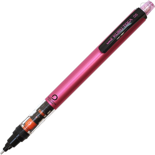 Japan Uni Kuru Toga Pipe Slide Model Mechanical Pencil - 0.5mm Pink - 1