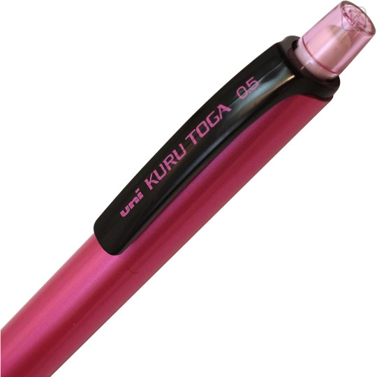 Japan Uni Kuru Toga Pipe Slide Model Mechanical Pencil - 0.5mm Pink - 3