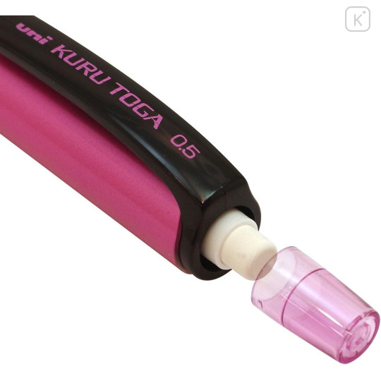 Japan Uni Kuru Toga Pipe Slide Model Mechanical Pencil - 0.5mm Pink - 4