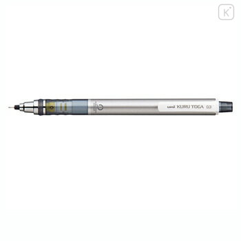 Japan Uni Kuru Toga Mechanical Pencil - 0.3mm Silver - 1