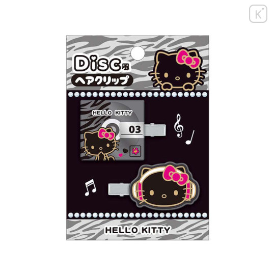 Japan Sanrio Acrylic Hair Clip - Hello Kitty : Disc Style Y2K Black - 1