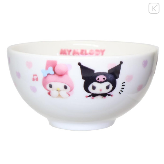 Japan Sanrio Porcelain Rice Bowl - Kuromi & My Melody : Netflix - 1