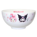 Japan Sanrio Porcelain Rice Bowl - Kuromi & My Melody : Netflix - 1