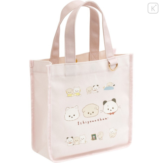 Japan San-X Mini Tote Bag - Ishiyowa-chan : Introducing Kouhai-chan Pink - 1