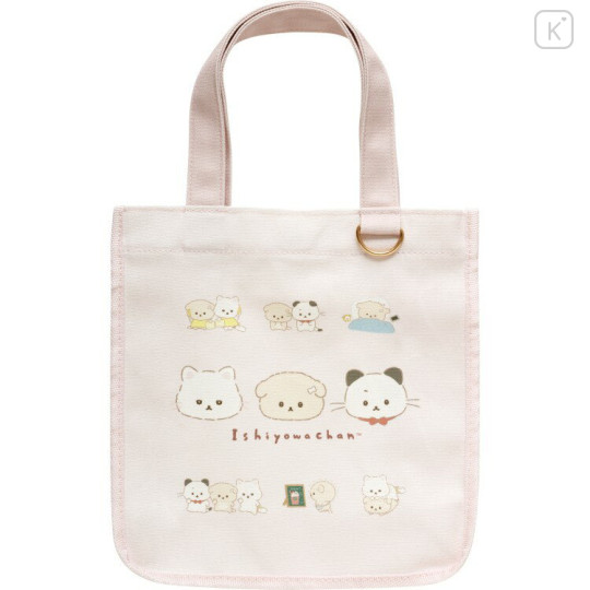 Japan San-X Mini Tote Bag - Ishiyowa-chan : Introducing Kouhai-chan Pink - 2