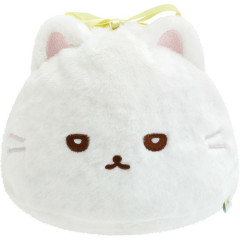 Japan San-X Plush Drawstring Bag - Ishiyowa-chan : Introducing Kouhai-chan White Cat