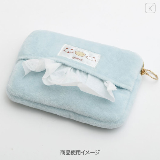 Japan San-X Pouch & Tissue Case - Ishiyowa-chan : Introducing Kouhai-chan Light Blue - 3