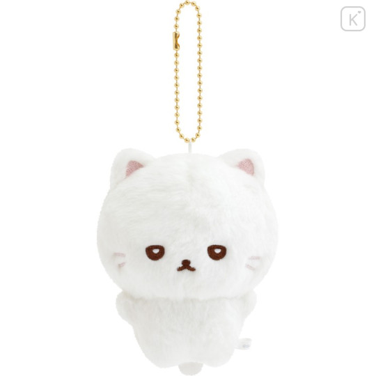 Japan San-X Hanging Plush - Ishiyowa-chan : Introducing Kouhai-chan White Cat - 1
