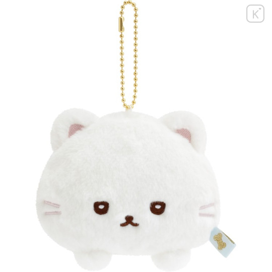 Japan San-X Hanging Plush - Ishiyowachan : Introducing Kouhai-chan White Cat Face - 1