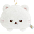 Japan San-X Hanging Plush - Ishiyowachan : Introducing Kouhai-chan White Cat Face - 2