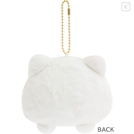 Japan San-X Hanging Plush - Ishiyowachan : Introducing Kouhai-chan White Cat Face - 3
