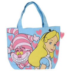 Japan Disney Mini Tote Bag - Alice in Wonderland : Blue Pink Heart