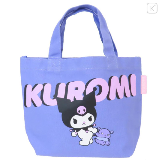 Japan Sanrio Mini Tote Bag - Kuromi : Baku Hand In hand - 1