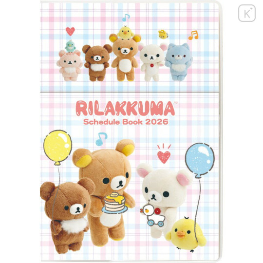 Japan San-X A6 Planner Monthly Schedule Book - Rilakkuma : Photo Gingham 2026 - 1