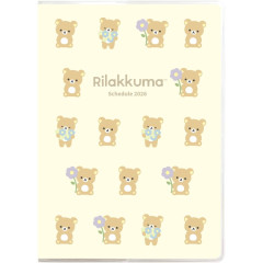 Japan San-X A5 Monthly Schedule Book - Rilakkuma : Basic Rilakkuma Flower Light Yellow 2026