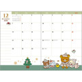 Japan San-X A6 Planner Monthly Schedule Book - Rilakkuma : Silhouette Star Night Pink 2026 - 3