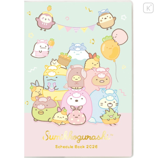 Japan San-X B6 Weekly Schedule Book - Sumikko Gurashi : Year Of Horse 2026 - 1