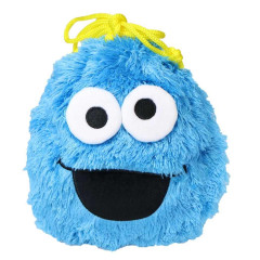 Japan Sesame Street Plush Drawstring Bag - Cookie Monster
