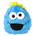 Japan Sesame Street Plush Drawstring Bag - Cookie Monster - 1