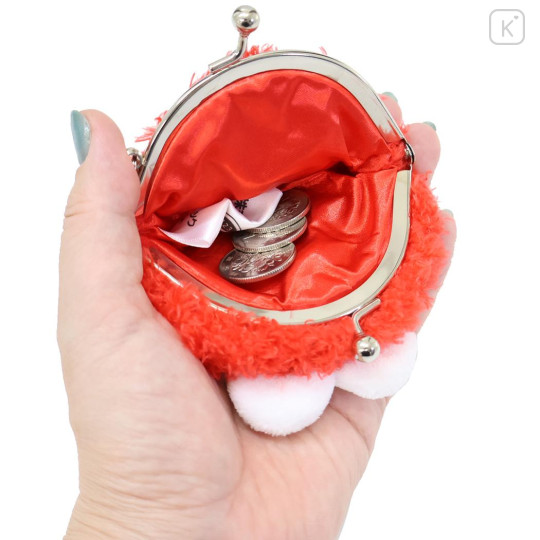 Japan Sesame Street Gamaguchi Wallet Coin Purse - Elmo Fluffy - 3