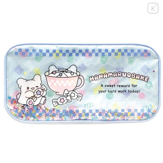 Japan Sanrio Sequins Shaka Shaka Pen Pouch Pencil Case - Hanamaruobake : Sweet Reward Blue - 1
