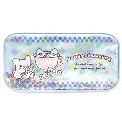 Japan Sanrio Sequins Shaka Shaka Pen Pouch Pencil Case - Hanamaruobake : Sweet Reward Blue