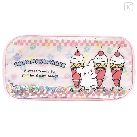 Japan Sanrio Sequins Shaka Shaka Pen Pouch Pencil Case - Hanamaruobake : Sweet Reward Pink - 1