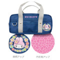 Japan Sanrio Boston Bag Pen Case - My Melody : Gogo Gal Collection Navy Flower - 2