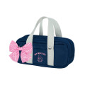 Japan Sanrio Boston Bag Pen Case - My Melody : Gogo Gal Collection Navy Pink Ribbon - 1