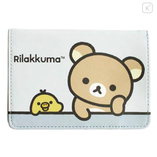Japan San-X Passport Cover Card Holder - Kiiroitori & Rilakkuma : Light Grey - 1