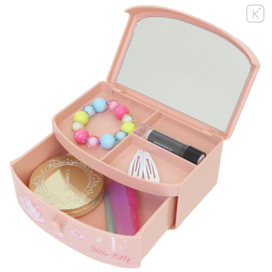 Japan Sanrio Jewelry Box Chest Drawer & Mirror - Hello Kitty : Sweet Dream Orange - 2