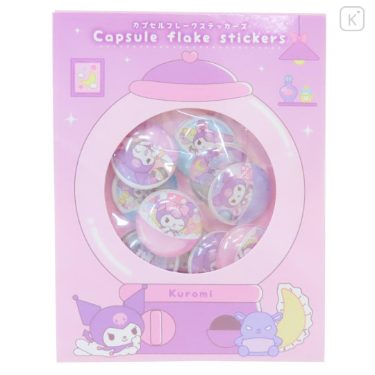 Japan Sanrio Capsule Flake Stickers - Kuromi : 3D - 1