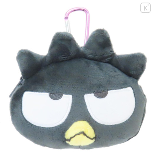 Japan Sanrio Mini Plush Pouch with Carabiner - Badtz-maru - 1