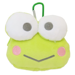 Japan Sanrio Mini Plush Pouch with Carabiner - Keroppi