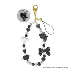 Japan Sanrio Beaded Hand Strap Phone Charm - Hello Kitty : Black Angel