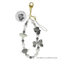 Japan Sanrio Beaded Hand Strap Phone Charm - Hello Kitty : Black Angel Grey - 1