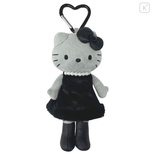 Japan Sanrio Style Up Mascot - Hello Kitty : Black Angel Grey In Black Dress Monochrome - 1
