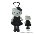 Japan Sanrio Style Up Mascot - Hello Kitty : Black Angel Grey In Black Dress Monochrome - 2