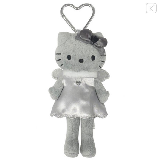 Japan Sanrio Style Up Mascot - Hello Kitty : Black Angel Grey In Grey Dress Monochrome - 1