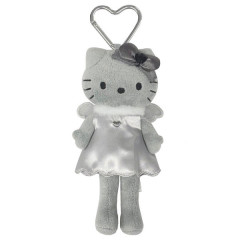 Japan Sanrio Style Up Mascot - Hello Kitty : Black Angel Grey In Grey Dress Monochrome