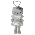 Japan Sanrio Style Up Mascot - Hello Kitty : Black Angel Grey In Grey Dress Monochrome - 1