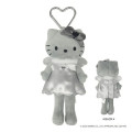 Japan Sanrio Style Up Mascot - Hello Kitty : Black Angel Grey In Grey Dress Monochrome - 2