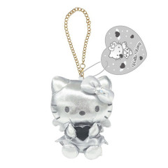 Japan Sanrio Mascot Bag Charm - Hello Kitty : Black Angel Silver