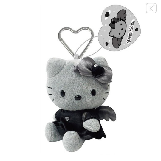 Japan Sanrio Mascot Holder - Hello Kitty : Black Angel Grey - 1