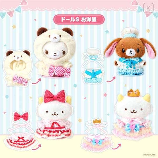 Japan Sanrio Original Dress-up Clothes (S) - Pitatto Friends Cake-like Dress & Red Ribbon - 5