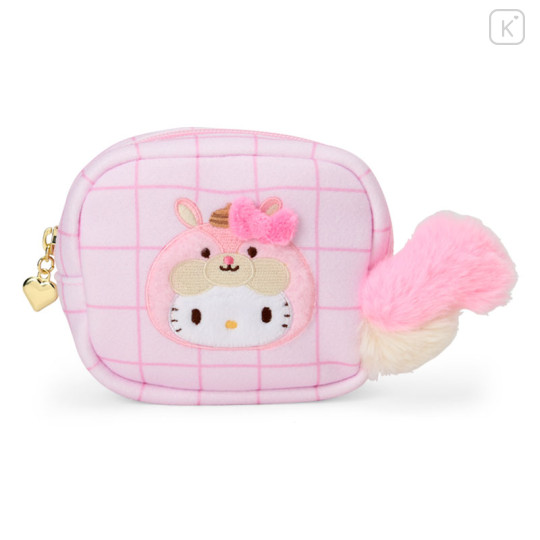 Japan Sanrio Original Square Pouch - Hello Kitty : Fluffy Squirrel - 1