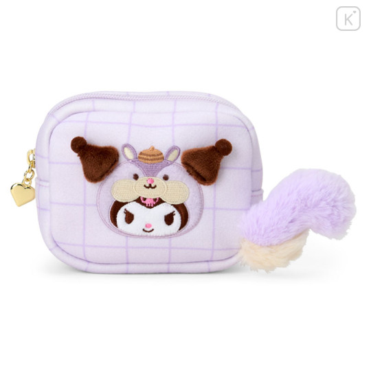 Japan Sanrio Original Square Pouch - Kuromi : Fluffy Squirrel - 1